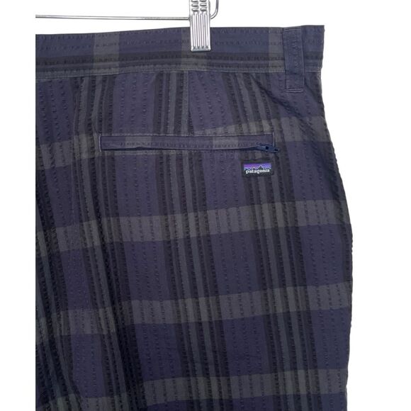 Patagonia | Organic Cotton Blue Plaid Casual Seersucker Shorts 38 - Picture 4 of 7